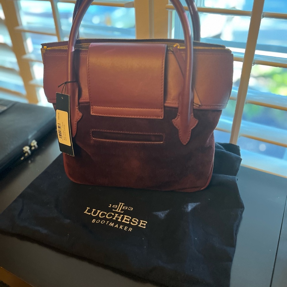 Lucchese Two-Tone Leather Handbag - Picture 3 of 13